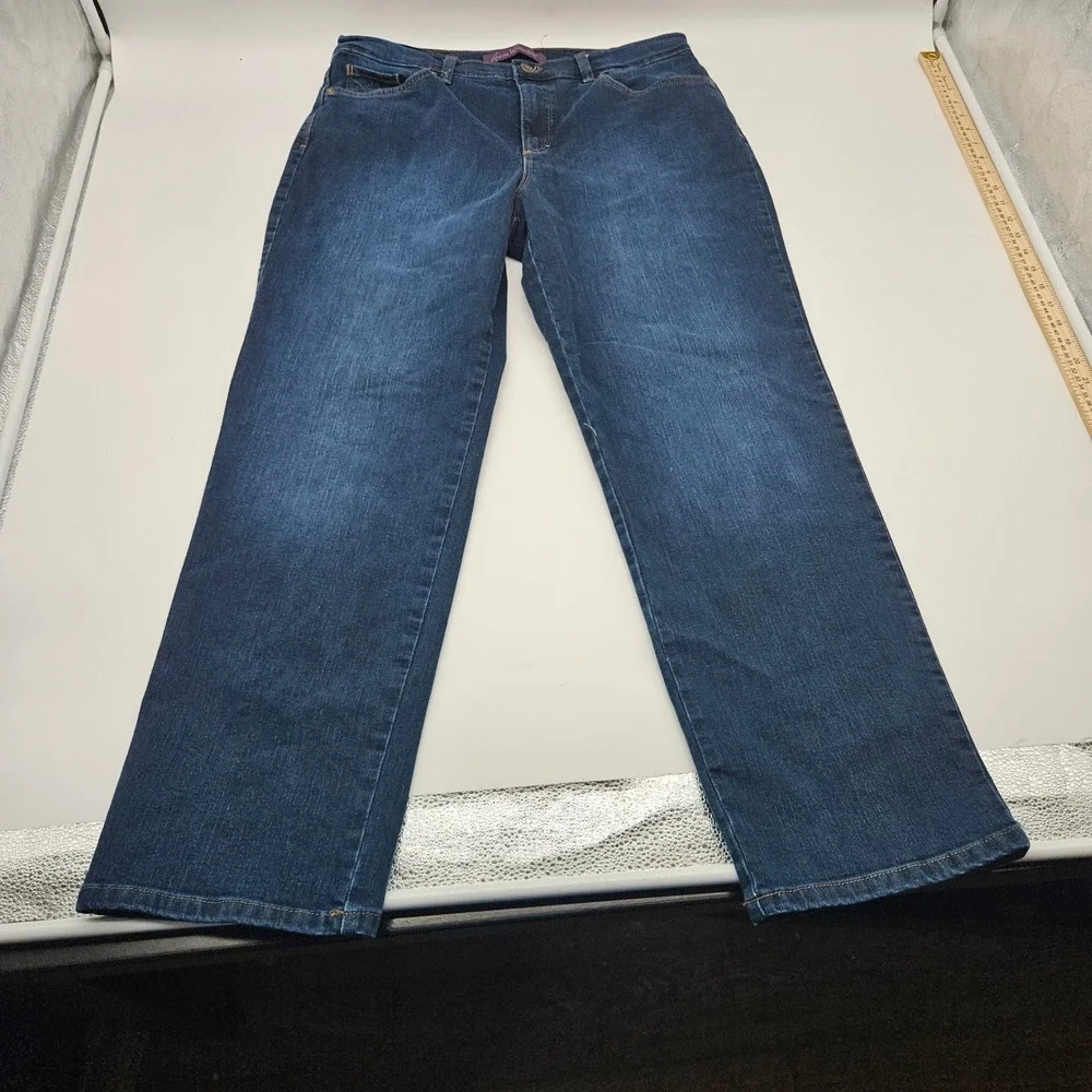 Gloria Vanderbilt Amanda High Rise Tapered‎ Jeans Dark Wash Mens 14S Blue Denim